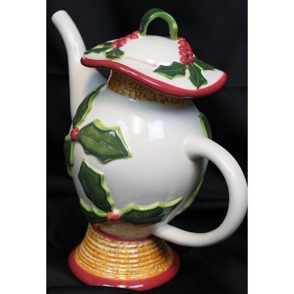 Southern Living Home Very Merry Teapot #40022 Ceramic Christmas Holiday Whimsy - Picture 6 of 11